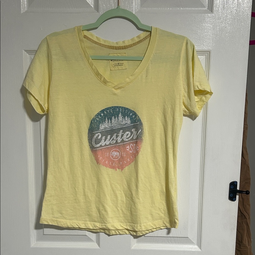 Sunny Yellow Graphic V-Neck Tee